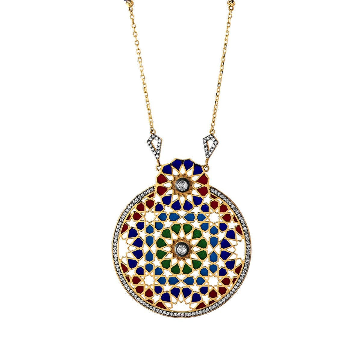 Illuminated Glass Art Necklace