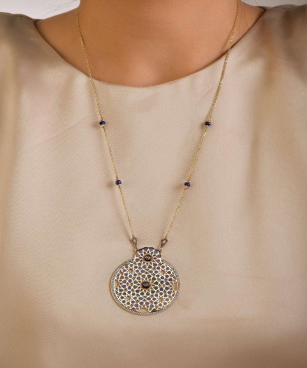 Illuminated Glass Art Necklace
