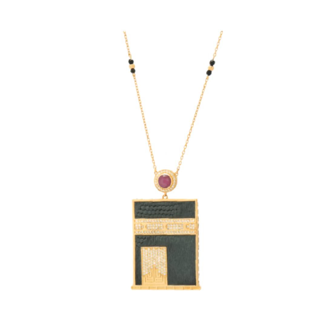 Black Kaaba Door l Rubi Stone l Gold Inscriptions