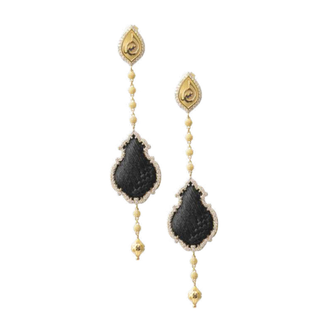 Kandil Earring l Original Kaaba Kiswa
