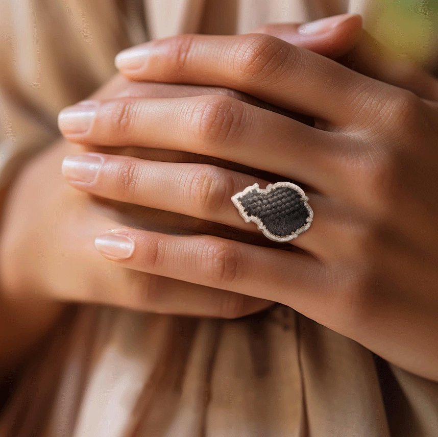 Kandil Ring l Original Kaaba Kiswa