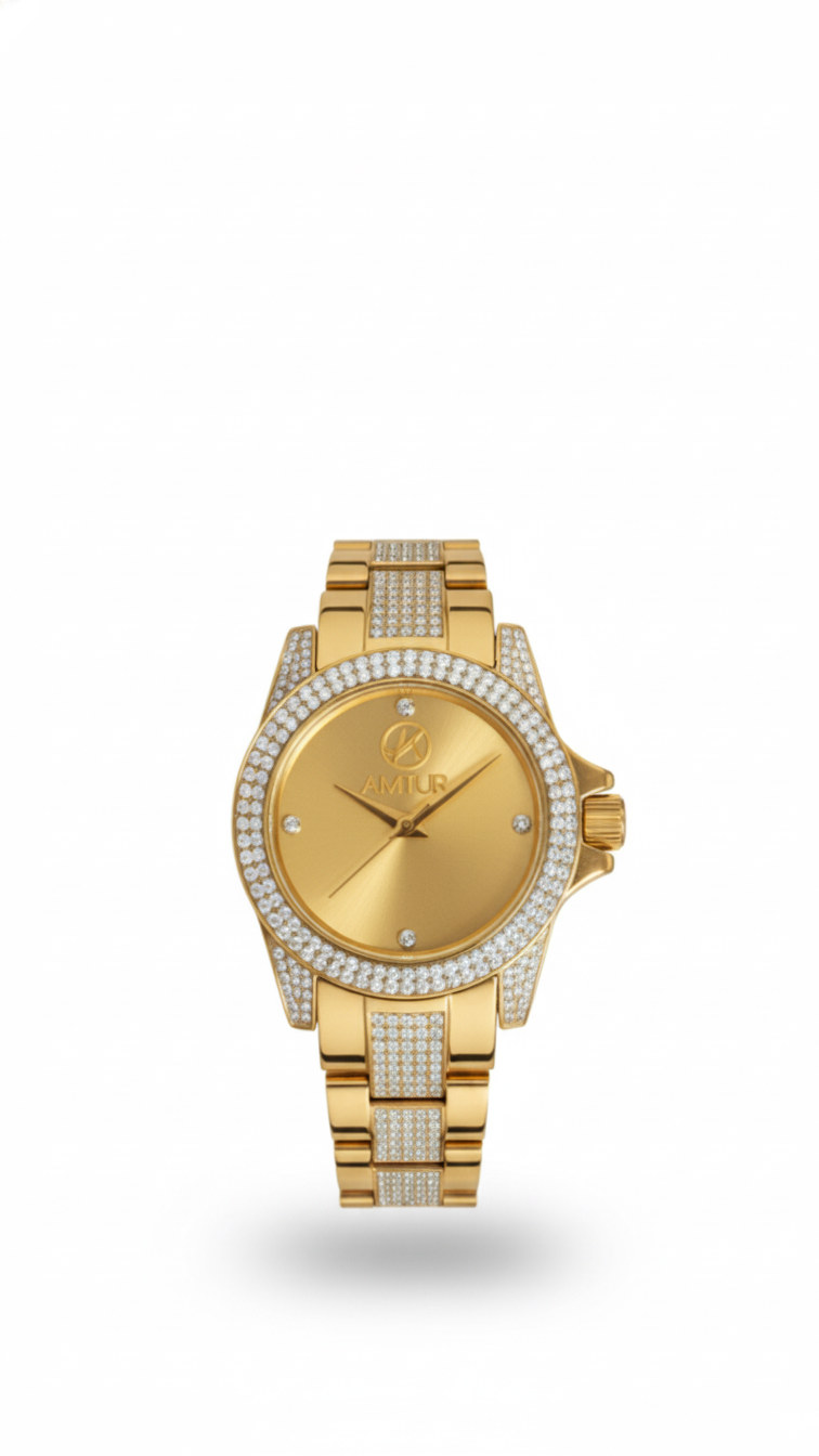 Amtur Gold watch with Diamonds